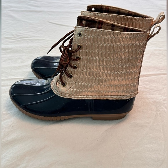 Yoki Duck Boots Navy & Gold Size 10 - Picture 12 of 12